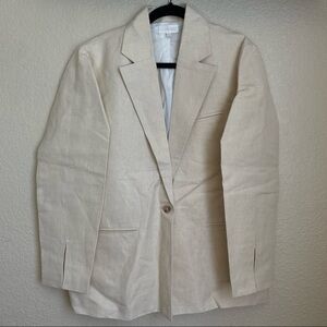 Rachael Wang Oversized oatmeal‎ blazer neutral NWOT size Large